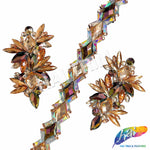 Orange/Champagne/Bronze AB Gel-Back Motif Iron On Applique (sold by pair), IRA-169