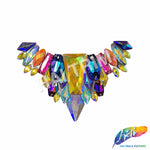 Multicolored Gel-Back Motif Iron On Applique, IRA-171