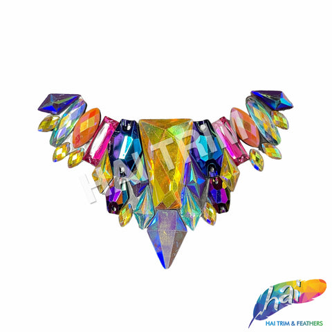Multicolored Gel-Back Motif Iron On Applique, IRA-171