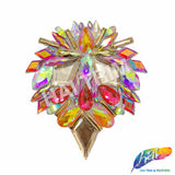 Multicolor Peach/Hot Pink/Rose Gold Motif Iron On Applique, IRA-185