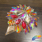 Multicolor Peach/Hot Pink/Rose Gold Motif Iron On Applique, IRA-185
