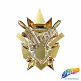Gold/Rose Gold Mirror Spike Beaded Iron On Applique, IRA-189