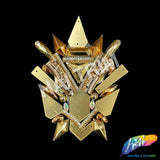 Gold/Rose Gold Mirror Spike Beaded Iron On Applique, IRA-189