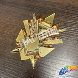 Gold/Rose Gold Mirror Spike Beaded Iron On Applique, IRA-189