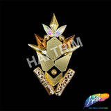 Gold/Rose Gold Mirror Spike Beaded Iron On Applique, IRA-190