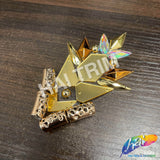 Gold/Rose Gold Mirror Spike Beaded Iron On Applique, IRA-190