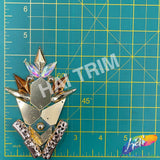 Gold/Rose Gold Mirror Spike Beaded Iron On Applique, IRA-190