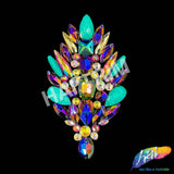 Teal/Multicolor Motif Iron On Applique, IRA-191