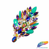 Teal/Multicolor Motif Iron On Applique, IRA-191