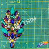 Teal/Multicolor Motif Iron On Applique, IRA-191