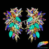 Teal/Multicolor Motif Iron On Applique (sold by pair), IRA-192