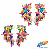 Multicolor/Hot Pink Motif Iron On Applique (sold by pair), IRA-194
