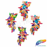 Multicolor/Hot Pink Motif Iron On Applique (sold by pair), IRA-194