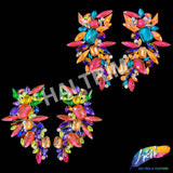 Multicolor/Hot Pink Motif Iron On Applique (sold by pair), IRA-194
