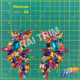 Multicolor/Hot Pink Motif Iron On Applique (sold by pair), IRA-194