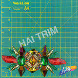 Red/Green/Gold Motif Iron On Applique, IRA-195