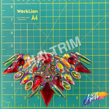 Red/Peacock/Multicolor Motif Iron On Applique, IRA-197