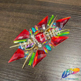 Red/Peacock/Multicolor/Gold Motif Iron On Applique, IRA-198