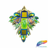 Green AB/Purple AB/Gold Motif Iron On Applique, IRA-200