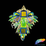 Green AB/Purple AB/Gold Motif Iron On Applique, IRA-200