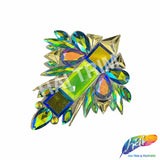 Green AB/Purple AB/Gold Motif Iron On Applique, IRA-200