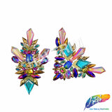 Multicolor Pink Purple Aqua Motif Iron On Applique, IRA-201