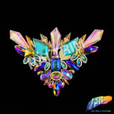 Multicolor Pink Purple Aqua Motif Iron On Applique, IRA-201