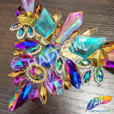 Multicolor Pink Purple Aqua Motif Iron On Applique, IRA-201