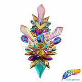 Multicolor Pink Purple Aqua Motif Iron On Applique, IRA-202