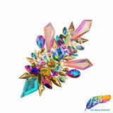 Multicolor Pink Purple Aqua Motif Iron On Applique, IRA-202