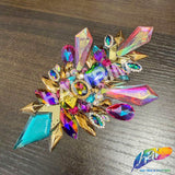 Multicolor Pink Purple Aqua Motif Iron On Applique, IRA-202