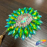 Oval Medallion Iron On Applique with Chain Tassel, IRA-204