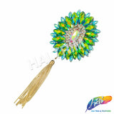 Oval Medallion Iron On Applique with Chain Tassel, IRA-204
