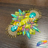 Lime Green/Teal/Aqua Motif Iron On Applique, IRA-205