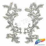 Crystal Rhinestone Motif Iron On Applique (sold by pair), IRA-301