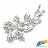 Crystal Rhinestone Flower Motif Iron On Applique, IRA-302