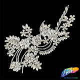 Crystal Rhinestone Flower Motif Iron On Applique, IRA-302