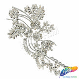 Crystal Rhinestone Flower Motif Iron On Applique, IRA-302