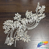 Crystal Rhinestone Flower Motif Iron On Applique, IRA-302