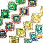 1 7/8" Multicolored Diamond Iron on Trim, IRT-013