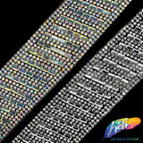 1 1/4" Diagonal Crystal Baguette Rhinestone Iron on Trim, IRT-021