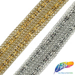 1" 2-row Rhinestone Iron on Trim with Chain Border, IRT-030