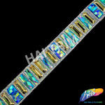 1 1/4" Multicolored Rectangle Stone Iron on Trim, IRT-113