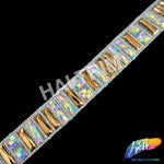 1 1/4" Multicolored Rectangle Stone Iron on Trim, IRT-113