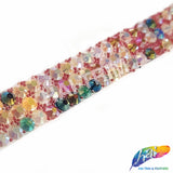 3/8" 3-Row Multicolored Rhinestone Iron on Trim, IRT-138