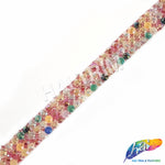 3/8" 3-Row Multicolored Rhinestone Iron on Trim, IRT-138