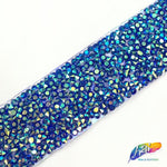 1 1/8" Color AB Chaton Crystal Rhinestone Iron on Trim, IRT-002