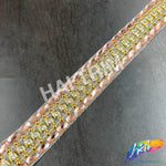 7/8” Gold/Peach Acrylic Iron on Trim, IRT-045