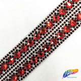 1 1/8" 2-row Diamond Crystal Rhinestone Iron on Trim, IRT-005