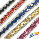 1/2" Double Diamond Rhinestone Iron on Trim, IRT-065